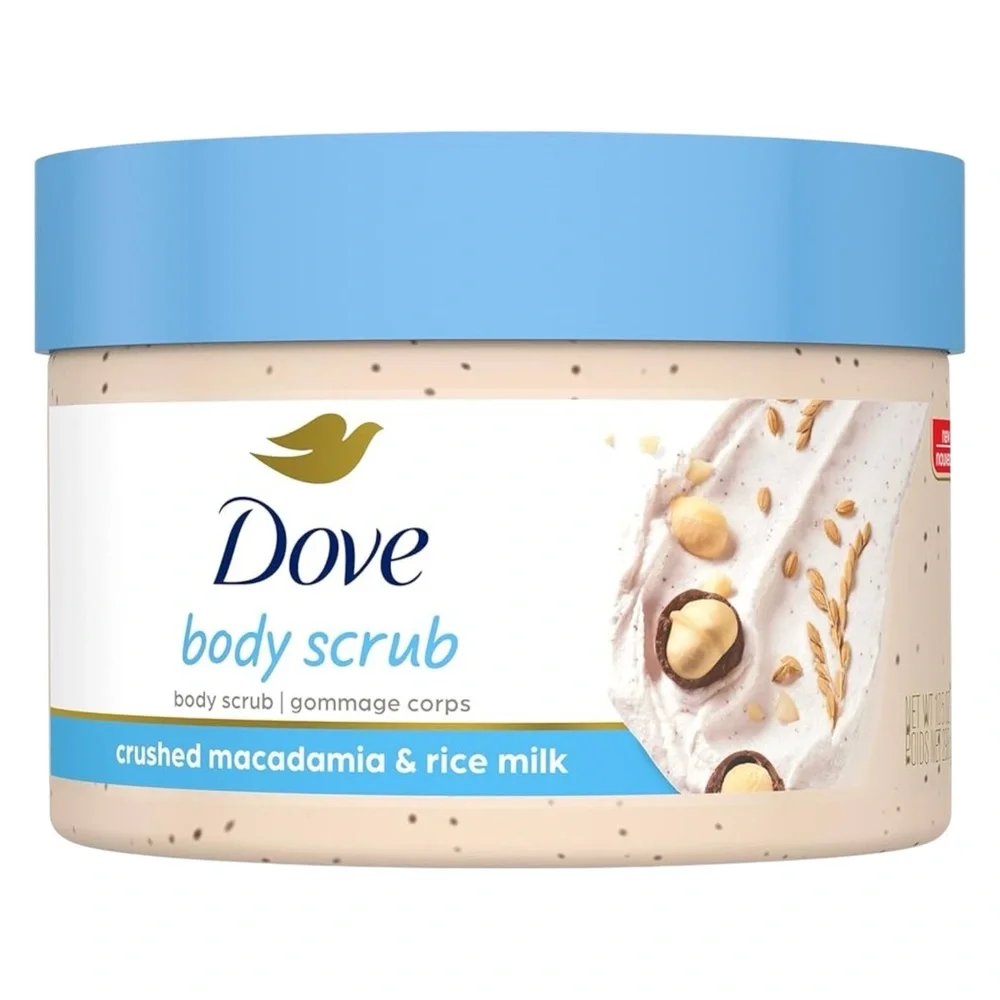 (3) Dove Body Scrub - Pomegranate Seeds Shea Butter, Crushed Macadamia Rice Milk
